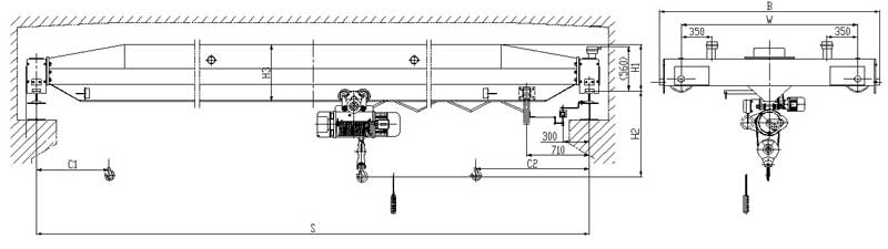 Overall Organization Drawing Of Single Girder Overhead Crane