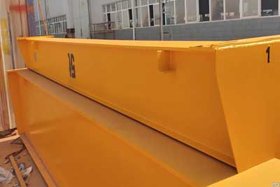 No load testing of single girder overhead crane before delivery