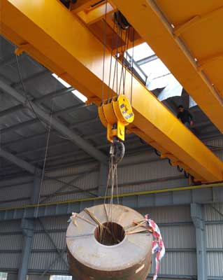 20 ton double girder overhad crane with open winch trolley for sale Bangladesh 