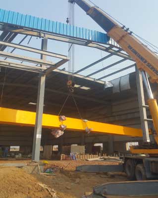 20 ton double girder overhad crane with open winch trolley for sale Bangladesh 