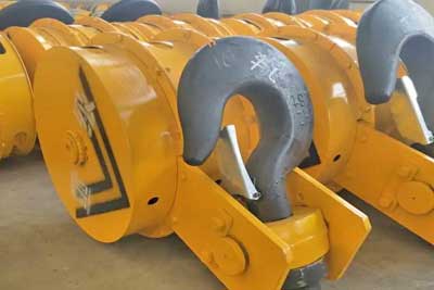 Hook parts for open winch trolley crane