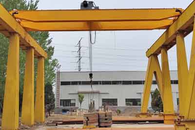 Load testing  of 25 ton double girder overhead crane  at our testing platform 