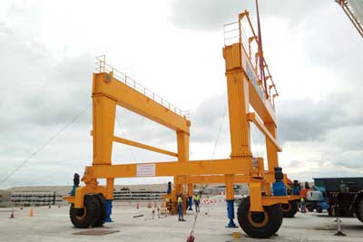 Gantry legs assembly- 80 ton rubber tyred gantry crane for sale Malaysia project 