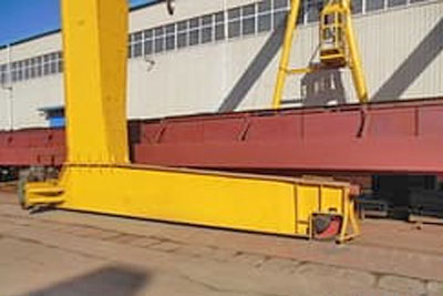 L shape supporting leg of the single girder hoist trolley gantry crane
