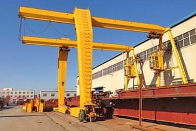 Single girder gantry crane with cd/md hoist and single cantilever design