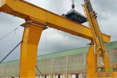 Single girder gantry crane with hoist trolley for sale Bangladesh for steel coil handling