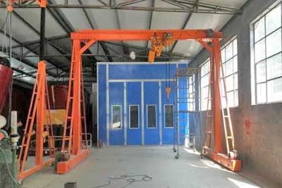 Light weight portable gantry crane rail travelling design 