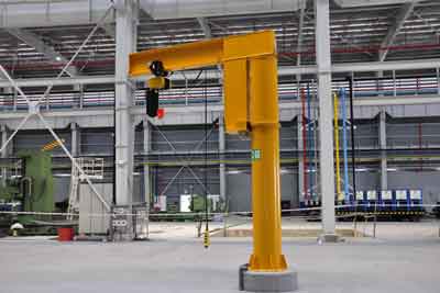 Floor mounted electric jib crane