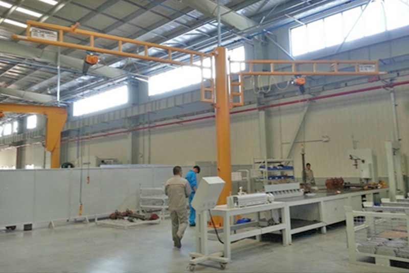 Double Arm Jib Crane, Floor Jib Crane with Double Rotating Arms