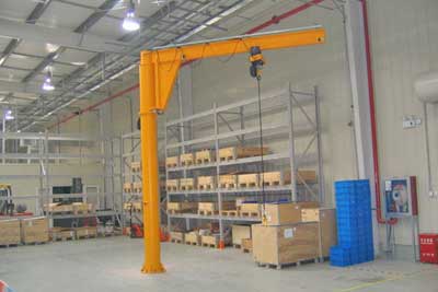 Cantilever jib crane with floor crane design 