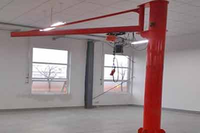 360 rotating jib crane with tie rod design 