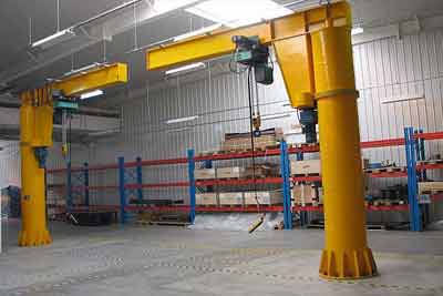 Cantilever cranes with light weight European standard hoist 