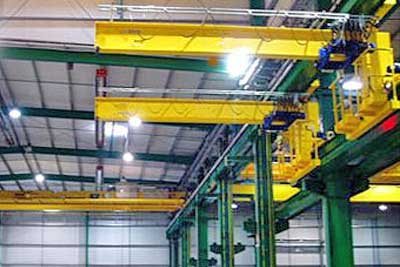 Traveling Cantilever jib crane with low headroom wire rope hoist