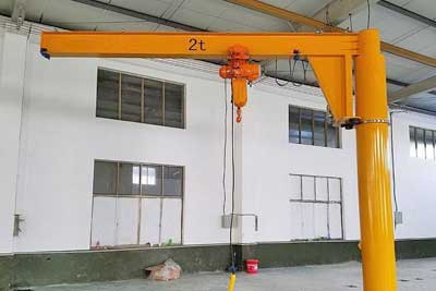 Floor mounted cantilever jib crane with chain hoist 