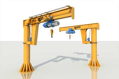 Free standing jib crane design