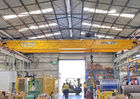 Double girder overhead crane for material handling manufacturing industry