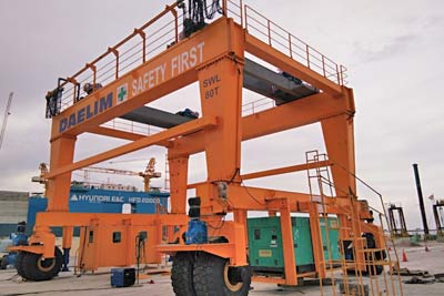 Rubber tyred gantry crane for container handling 