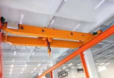 Double rail trolley motorized travelling chain hoist on double girder overhead crane 