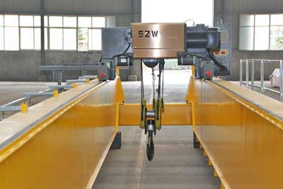 European style electric wire rope hoist for double girder overhead crane 