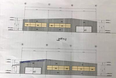 Drawing of workshops where the 5 ton overhead crane will be installed 