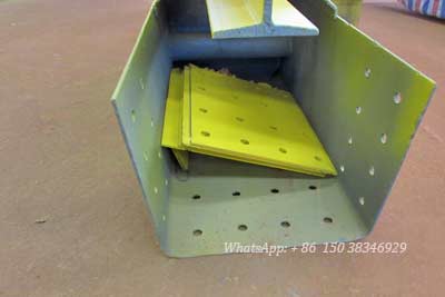 Strengthened steel plates to bolt the two section of main girder together when arrived at working site.