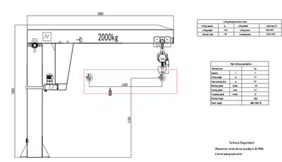 2 ton jib crane for welding engineering company 