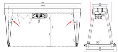 25 ton single girder gantry crane drawing