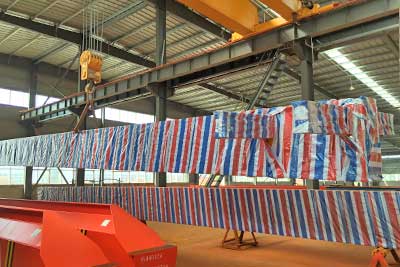 Main girder of the 5 ton single girder gantry crane handled for delivery to Australia
