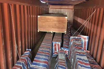 Whole set of 5 ton single girder gantry crane system loaded into containers