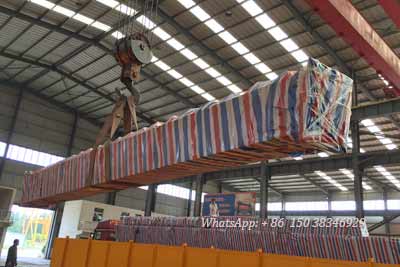 Parts for 50 ton double girder gantry crane for delivery to England