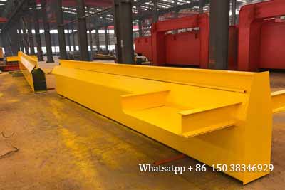 17.7 m long main girder of 10 ton overhead crane divided into 2 sections for delivery to Bangladesh