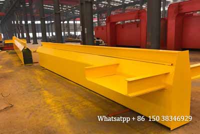 17.7 m long main girder of 10 ton overhead crane divided into 2 sections for delivery to Bangladesh