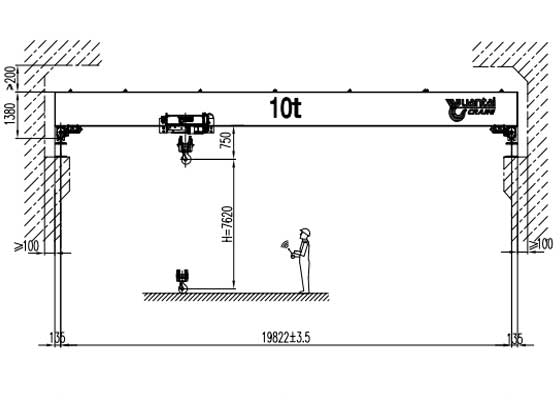 10 Ton Single Girder Overhead Crane Specifications