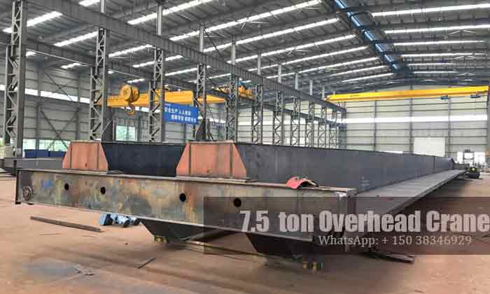 7.5 ton double girder bridge crane with open winch trolley for sale Pakistan 