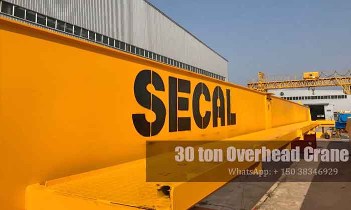 30 ton double girder overhead crane with open winch for sale France