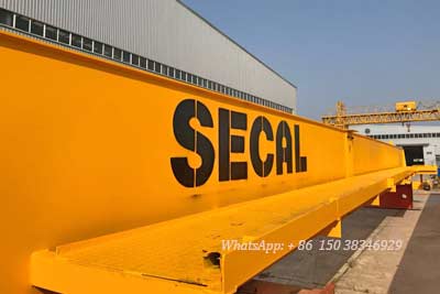 Main girder of 30 ton double girder overhead crane with builtin open winch  for sale France 