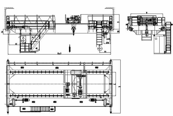 qd type overhead crane 10 ton sample drawing 