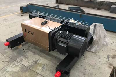20 ton wire rope crab hoist trolley for the double girder overhead bridge crane for sale to Pakistan