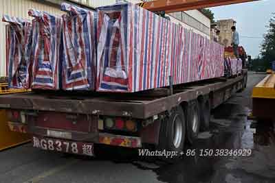 Main girder of the 15 ton overhead crane loaded into truck for delivery