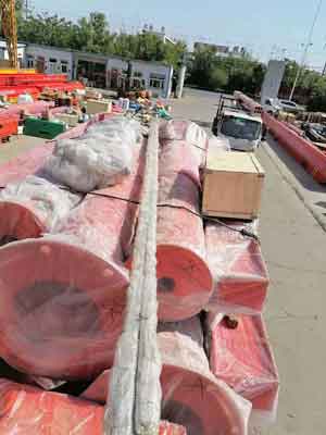 6 sets of columns packed for delivery
