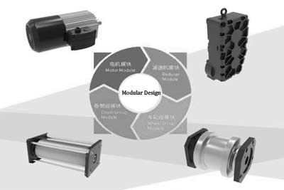 modular design of motor, reducer and drum 