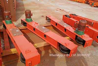 End carriage for single girder bridge cranes 