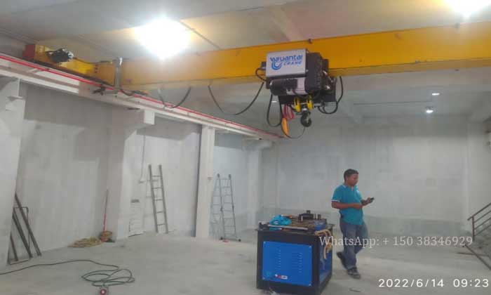 Hd type single girder overhead crane load testing 