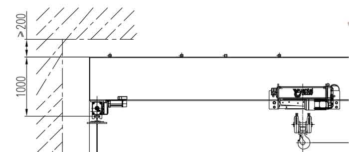 Low headroom electric hoist overhead crane