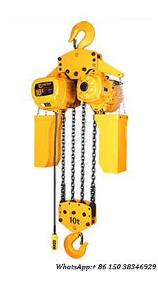 Hook mounted electric chain fall hoist for loads handling in a fixed workarea with capacity up to 35 ton, and with customized design up be 75 ton or more. 