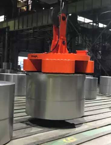 Round Lifting Magnet with High Absorption for Coiled Steel Strip