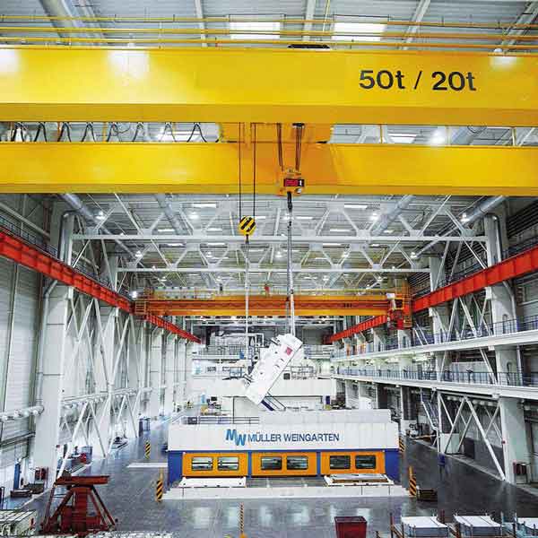 50 ton /20 ton double girder overhead cran for electric power plant