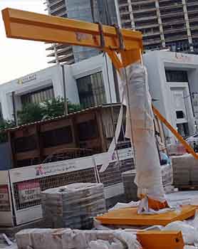 portable jib cranes on wheels 2 ton feedback pictures from Qatar client 