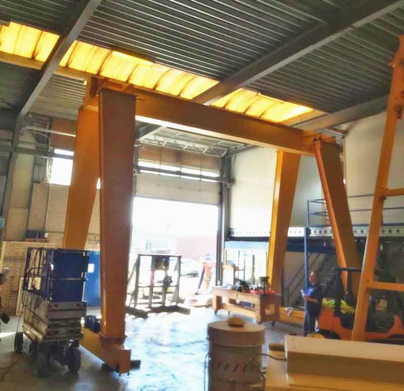 single girder gantry crane 20 ton for indoor use in Netherlands