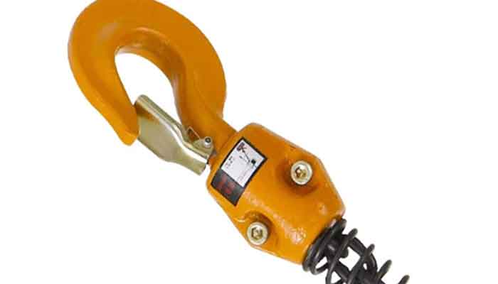  5 ton electric chain hoist with trolley parts and components - rotating hook with safety latch 